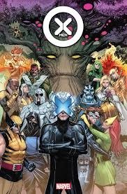 A group of diverse, powerful characters in colorful costumes stand heroically. A large, mystical tree looms in the background. Energetic and dynamic mood.